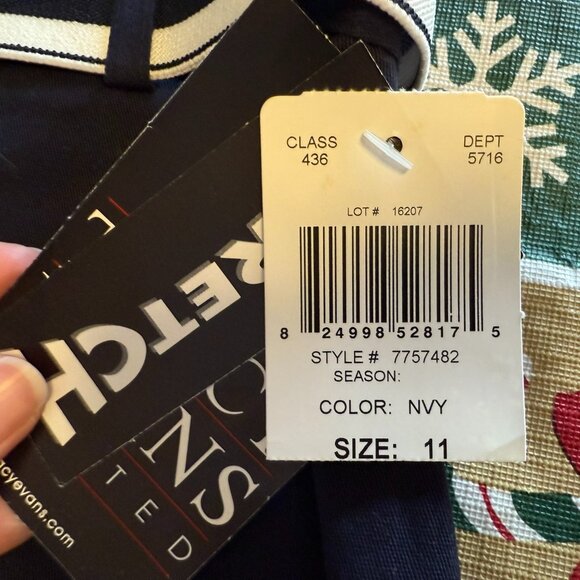 Tracy Evans Navy Stretch Mini Skirt w/Belt - Size 11 - Picture 4 of 7